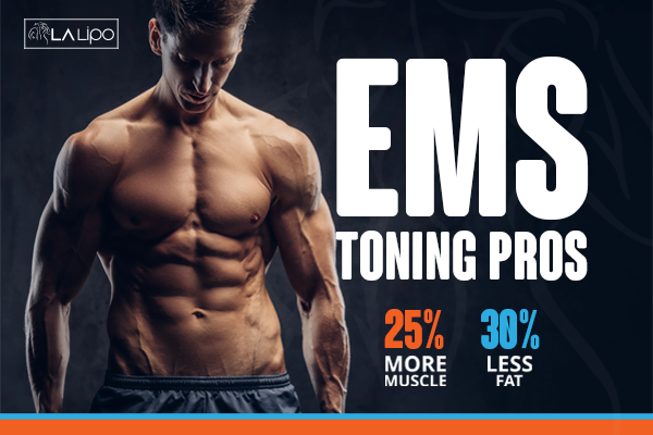 Image of man with sculpted stomach showing the fat loss and muscle gain of LA-EMS Body Sculpting Treatment Small Heath
